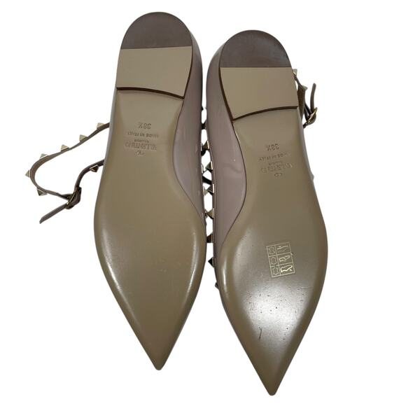 NEW Valentino Garavani Rockstud Caged Paten Leather Flats Pink Size 38.5 - Picture 10 of 15